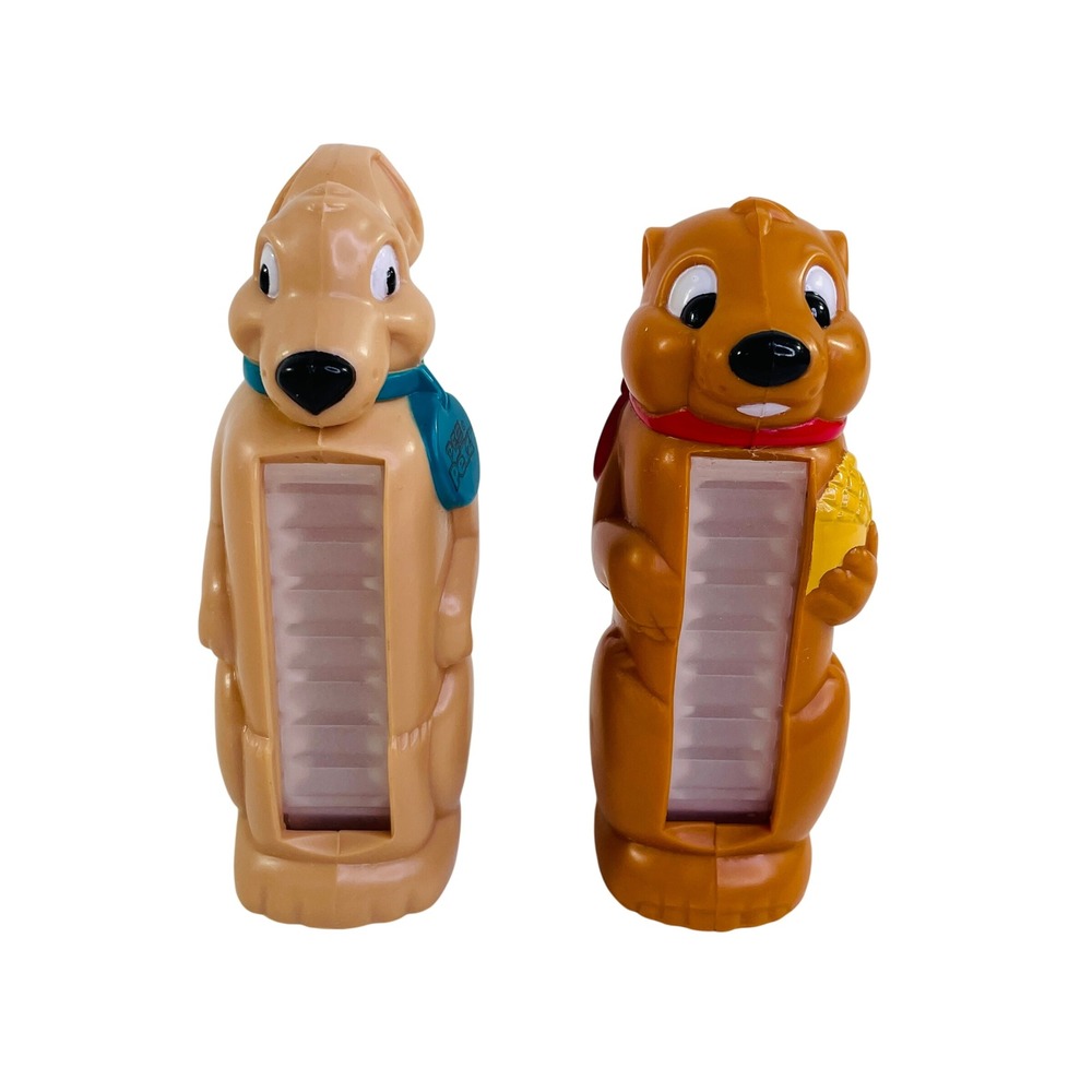 Vintage PEZ Petz Dispensers Lot of 2 Great Dane Dog and Chipmunk Animal Figures